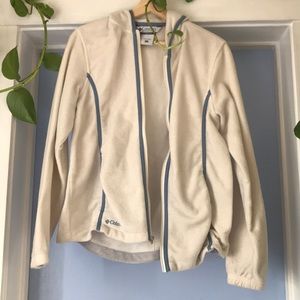 Columbia white zip up sweater
